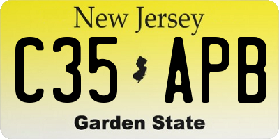 NJ license plate C35APB