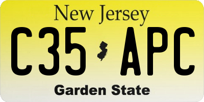 NJ license plate C35APC