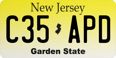 NJ license plate C35APD