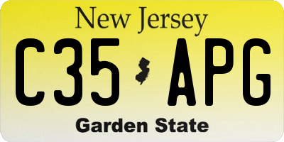 NJ license plate C35APG