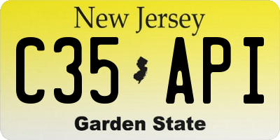 NJ license plate C35API