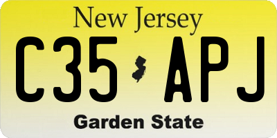 NJ license plate C35APJ