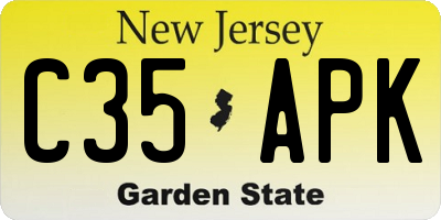 NJ license plate C35APK