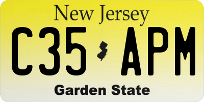 NJ license plate C35APM
