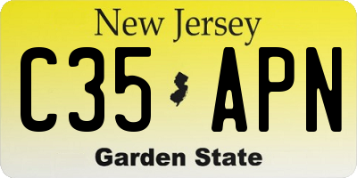 NJ license plate C35APN