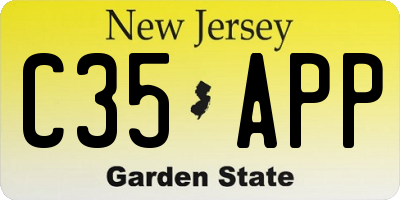 NJ license plate C35APP