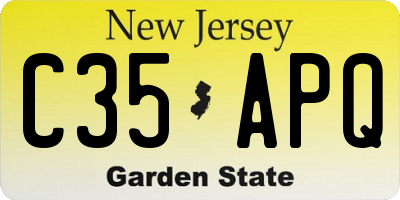 NJ license plate C35APQ