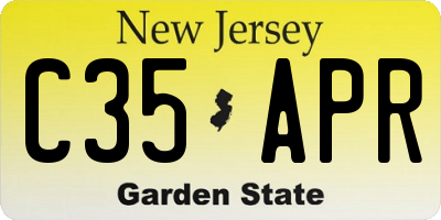 NJ license plate C35APR