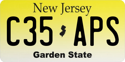 NJ license plate C35APS