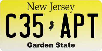 NJ license plate C35APT