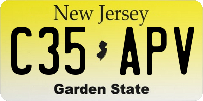 NJ license plate C35APV
