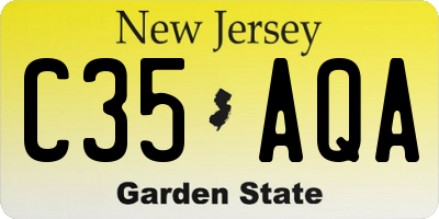NJ license plate C35AQA