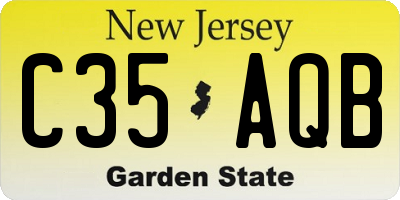 NJ license plate C35AQB