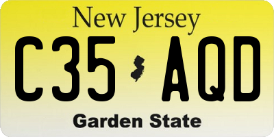 NJ license plate C35AQD