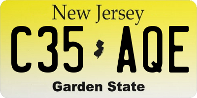 NJ license plate C35AQE