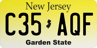NJ license plate C35AQF