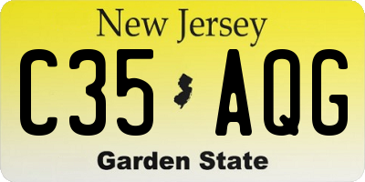NJ license plate C35AQG