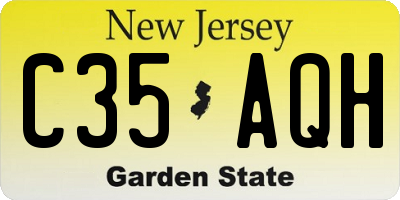 NJ license plate C35AQH