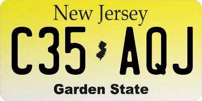 NJ license plate C35AQJ
