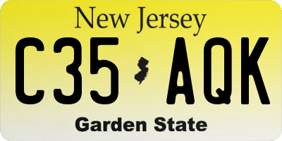 NJ license plate C35AQK