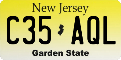 NJ license plate C35AQL