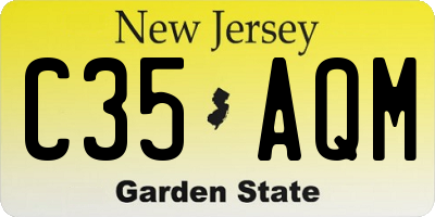 NJ license plate C35AQM