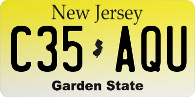 NJ license plate C35AQU