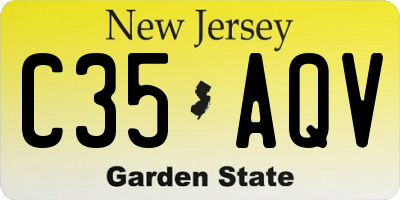 NJ license plate C35AQV
