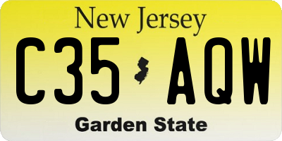 NJ license plate C35AQW