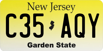 NJ license plate C35AQY
