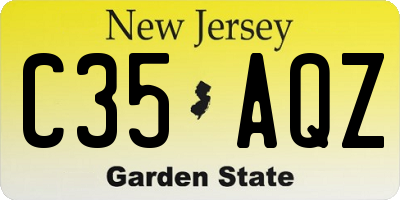 NJ license plate C35AQZ