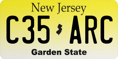 NJ license plate C35ARC