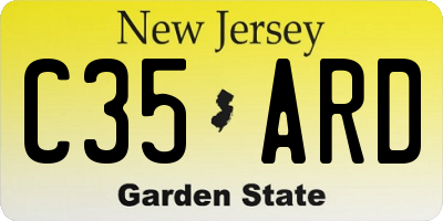 NJ license plate C35ARD