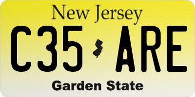 NJ license plate C35ARE
