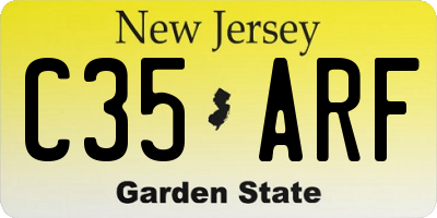 NJ license plate C35ARF