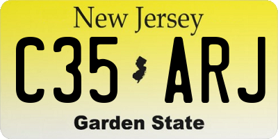 NJ license plate C35ARJ