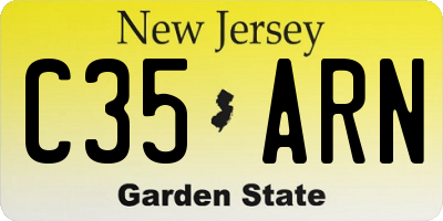 NJ license plate C35ARN