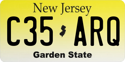 NJ license plate C35ARQ