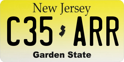 NJ license plate C35ARR