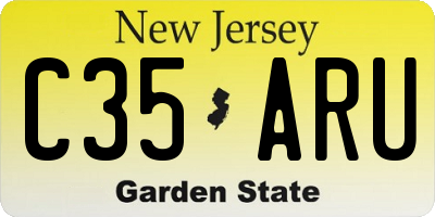 NJ license plate C35ARU