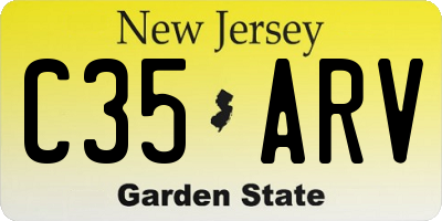 NJ license plate C35ARV