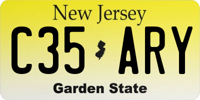 NJ license plate C35ARY