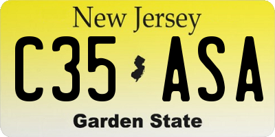 NJ license plate C35ASA