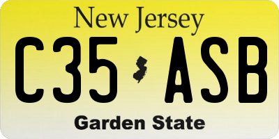 NJ license plate C35ASB
