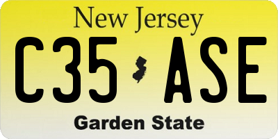 NJ license plate C35ASE