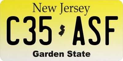 NJ license plate C35ASF