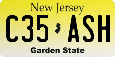 NJ license plate C35ASH