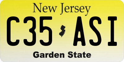 NJ license plate C35ASI