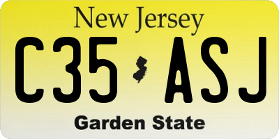 NJ license plate C35ASJ