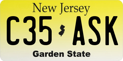 NJ license plate C35ASK